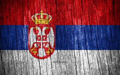 4k, 세르비아의 국기, 세르비아의 날, 유럽, 나무 질감 깃발, 세르비아 국기, 세르비아 국가 상징, 유럽 국가, 세르비아