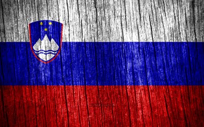4k, flagge von slowenien, tag von slowenien, europa, hölzerne texturflaggen, slowenische flagge, slowenische nationale symbole, europäische länder, slowenien