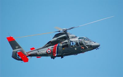 eurocopter as365 dauphin, mehrzweckhubschrauber, zivile luftfahrt, grauer hubschrauber, luftfahrt, as365 dauphin, eurocopter, bilder mit hubschrauber, fliegende hubschrauber