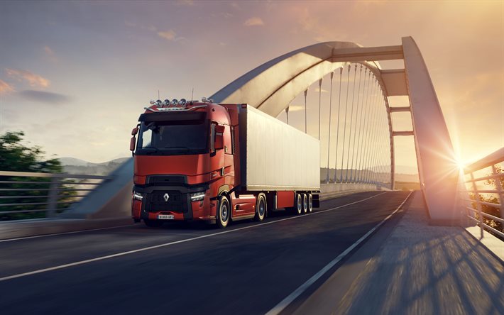 renault t-truck, 4k, trasporto merci, 2022 camion, lkw, autostrada, trattore per camion, autotreni, renault t, camion, renault