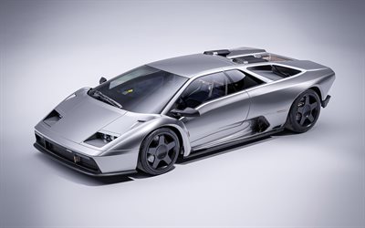 2023, Lamborghini Diablo Restomod, Eccentrica, 4k, front view, exterior, hypercar, silver Lamborghini Diablo, Diablo tuning, italian sports cars, Lamborghini