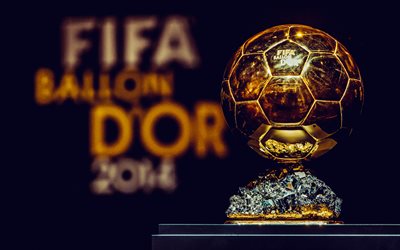 गोल्डन बॉल, 4k, सुनहरी गेंद, फुटबॉल पुरस्कार, वर्ष का सर्वश्रेष्ठ खिलाड़ी, फ्रांस फुटबॉल