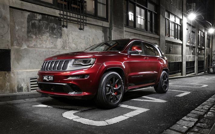SUVs, 2016, Jeep Grand Cherokee SRT Night, Limited Edition, parking, red jeep