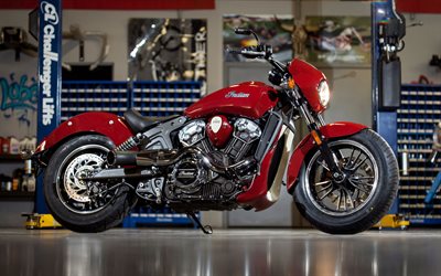 Indian Scout DBC, 2016, classic bikes, red motorcycle