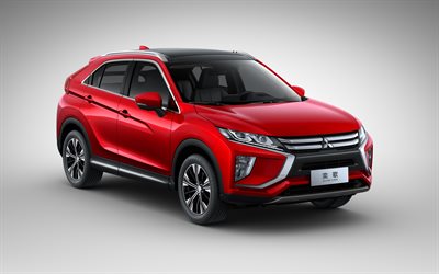 Mitsubishi Eclipse Cross, front view, exterior, red Eclipse Cross, Japanese cars, Eclipse Cross 2019, Mitsubishi