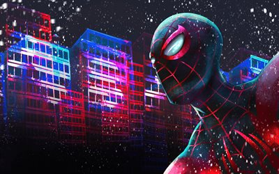 spider-man, 4k, grunge art, fumetti marvel, supereroi, cartoon spider-man, ragnatela, spiderman, spider-man 4k