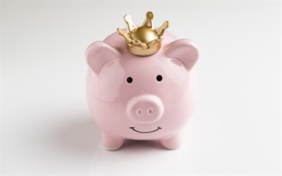 piggy bank, 4k, best deposit, banks, finance, pink piggy bank, capital, money concepts, deposit concepts