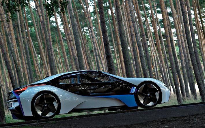 vision ed, electric cars, bmw i8, 2015, road, side view, concept, spyder