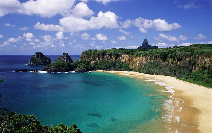 sancho baia, spiaggia, costa, sabbia, brasile