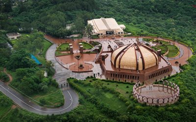 pakistan, mimarisi, üst görünüm, anıt, müze, islamabad