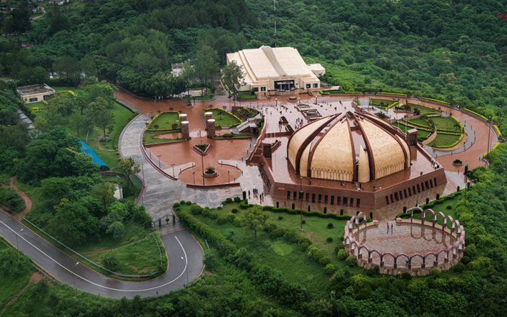 파키스탄, 건, top view, 기념비, 박물관, 이슬라마바드