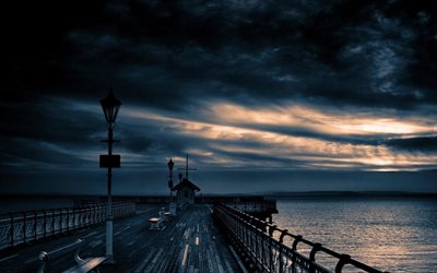 pier, clouds, cloudy, landscapes, landscape, dock, skyscapes