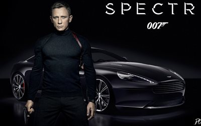 range, spektrum, fan-kunst, 007, james bond, 2015, poster, thriller, action, actor, daniel craig