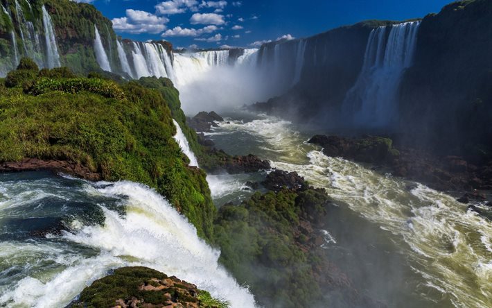 if, iguazu, water, between, iguazu falls, nature, argentina, brazil
