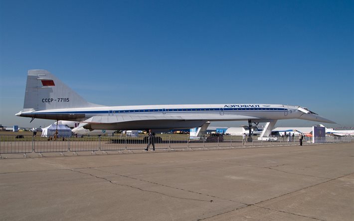 aviões de passageiros, maks 2015, tu 144, okb tupolev, soviético, supersônico