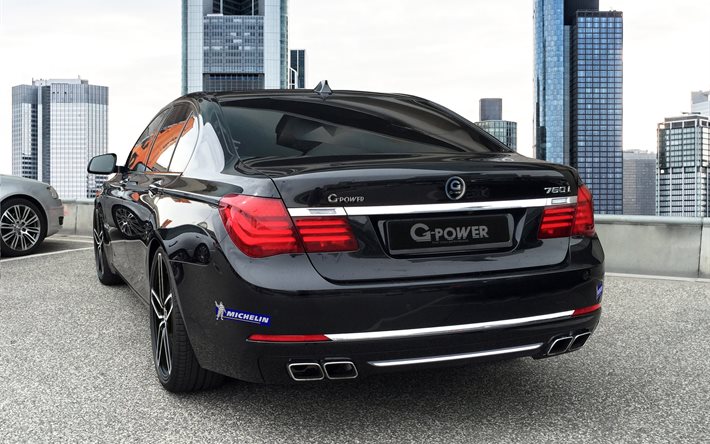 g-power, atelier, tuning, bmw, 2015, 760i, f01, black, roof, rear view
