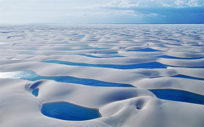 laguna, dune, brasile, lencois maranhenses, parco nazionale