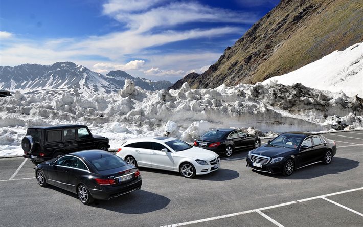 مرسيدس-بنز, جبال الألب, 2015, حزيران / يونيه, gtspirit جولة, وقوف السيارات, الثلوج