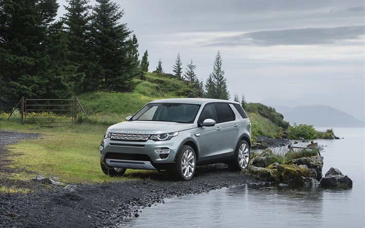 sport, discovery, land rover, crossover, 2015, shore, nature