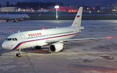 the airline, russia, the plane, the airfield, russian airlines, airbus, a320-200, airport