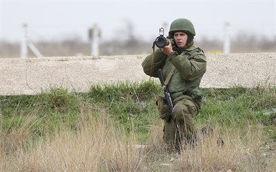 rpg-18, soldats russes, à la mouche, des armes, des lance-grenades