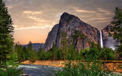 national park, yosemite, forest, waterfall, osx, apple mountains, california