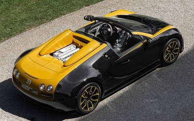 grand sport, vista desde arriba, bugatti veyron, el roadster, 2015, roadster, vitesse