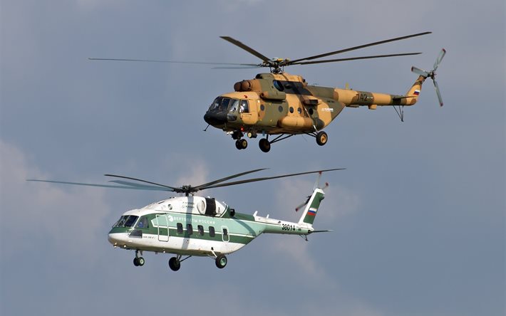 飛行, 空, mi-171, のmi-38, のairshow, max2015, ヘリコプター, モスクワ