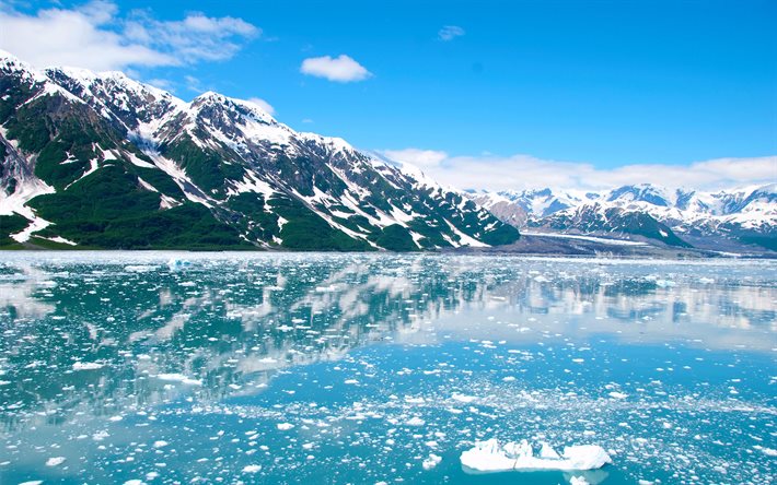 ألاسكا, الثلوج, الطبيعة, الجليد, الجبال, الترا hd