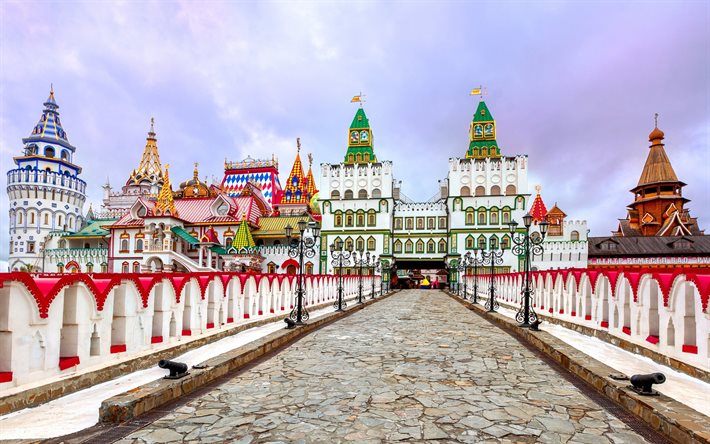 a ponte, o kremlin, arquitetura, izmailovo, composto russo