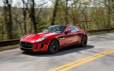 jaguar f-type, 2016, la velocità, la coupé, traccia, manuale, us-spec, coupe