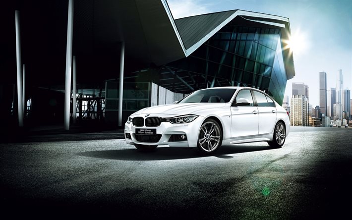 bmw, 2015, 3 series, sport style, white, edge edition, front view