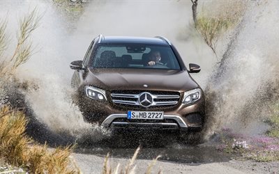 offroad line, 4matic, 250d, glc, spray, glc-class, mercedes-benz, 2016, suv, front view