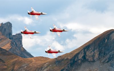 volo, aerei, la svizzera, la pattuglia acrobatica