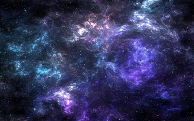 universo, las estrellas, el espacio, la púrpura, el arte digital, el azul, el universo