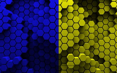 4k, Flag of County Tipperary, Counties of Ireland, 3d hexagon background, Day of County Tipperary, 3d hexagon texture, Tipperary flag, County Tipperary, Tipperary, Ireland