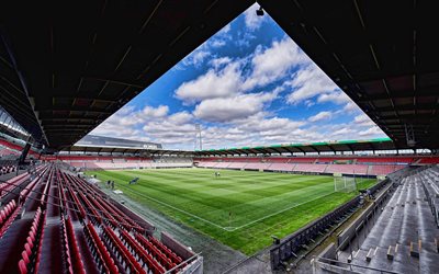 4k, mch arena, vista interna, stadio di calcio danese, stand, stadio fc midtjylland, herning, danimarca, calcio, fc midtjylland