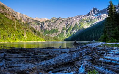 Le Parc National de Glacier, montagne, lac, Montana, états-unis, l'Amérique