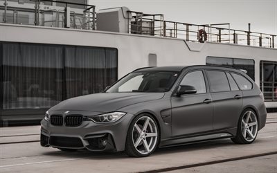 BMW 3, 2018, break, noir mat station wagon, de réglage, noir mat, 320d, F31, Z-Performances, BMW