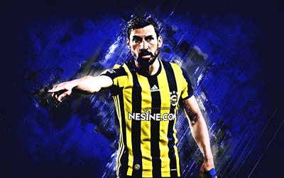 Sener Ozbayrakli, grunge, Fenerbahce FC, red stone, soccer, Turkish Super Lig, football, turkish footballers