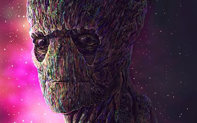 Groot, 4k, Marvel Comics, superheroes, fictional characters, Guardians Of The Galaxy