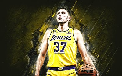 Matt Ryan, Los Angeles Lakers, American basketball player, yellow stone background, NBA, basketball, USA, Matthew Richard Ryan