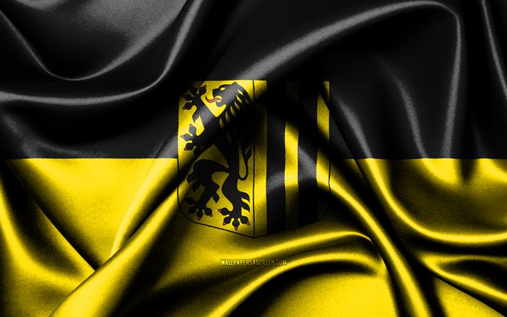 Dresden flag, 4K, German cities, fabric flags, Day of Dresden, flag of Dresden, wavy silk flags, Germany, Cities of Germany, Dresden