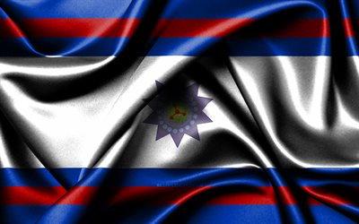 4k, Paysandu flag, silk wavy flags, Uruguayan departments, Day of Paysandu, fabric flags, Flag of Paysandu, 3D art, Paysandu, South America, Departments of Uruguay, Paysandu Department, Uruguay