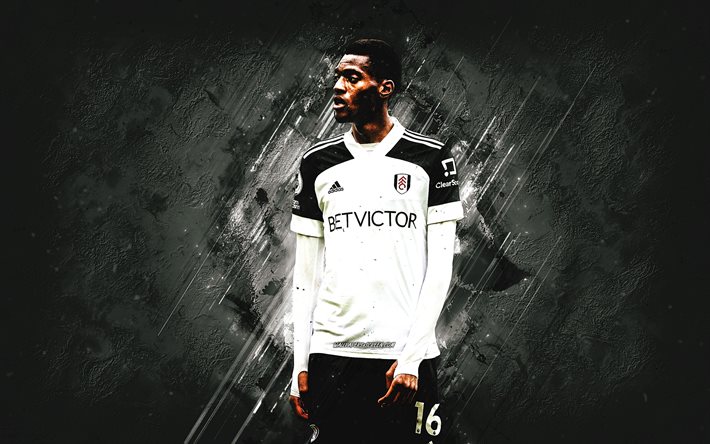 Tosin Adarabioyo, Fulham FC, English footballer, defender, white stone background, football, England, Abdul-Nasir Oluwatosin Oluwadoyinsolami Adarabiyo