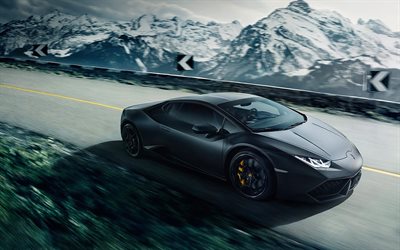 mountain road, Lamborghini Aventador, LP700-4, speed, gray Lamborghini, supercars