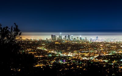 California, nightscape, Los Angeles, USA, America