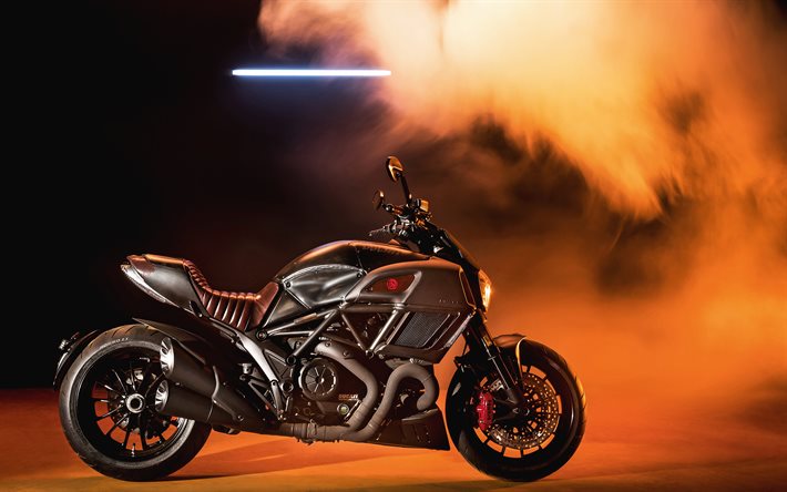 Ducati Diavel, musclebike, cruiser bike, Smoke, cool motorcycle, Ducati
