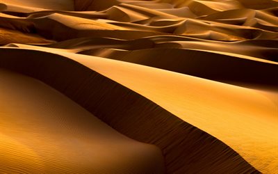 le désert, les dunes, le sable, le Sahara, le soir, la nuit dans le désert