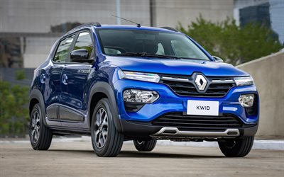 Renault Kwid Outsider, compact crossovers, 2022 cars, french cars, Blue Renault Kwid, 2022 Renault Kwid, Renault